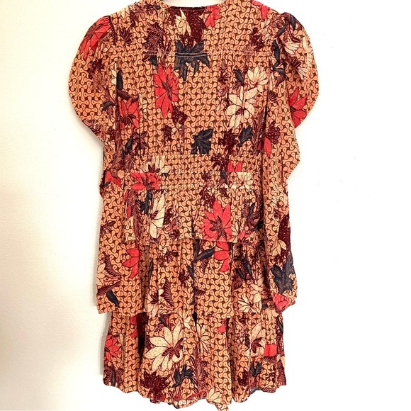 NEW ULLA JOHNSON Oni Dress Garden Rose Tiered Ruffle Floral 100% Silk Size 2 - Picture 10 of 16